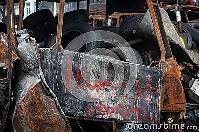 Anti-government protests in the center of Kiev Editorial Stock Photo