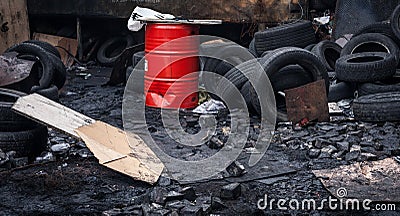 Anti-government protests in the center of Kiev Editorial Stock Photo