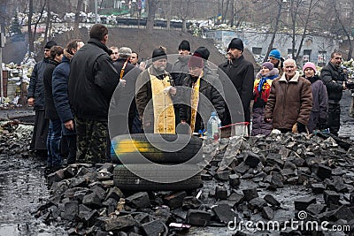 Anti-government protests in the center of Kiev Editorial Stock Photo