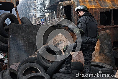 Anti-government protests in the center of Kiev Editorial Stock Photo