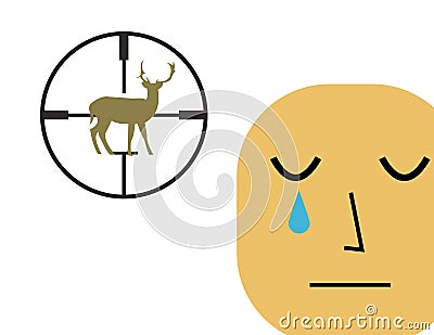 Anti hunting sadness Vector Illustration