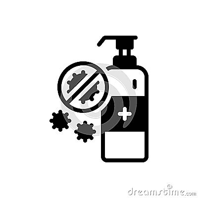 Black solid icon for Anti, germs and bacteria Stock Photo