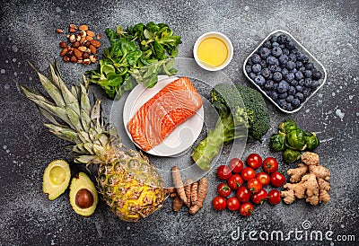 Anti inflammanory diet food Stock Photo