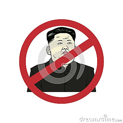 Anti Kim Jong-un, Flat Design Vector Art Illustration. Vector Illustration