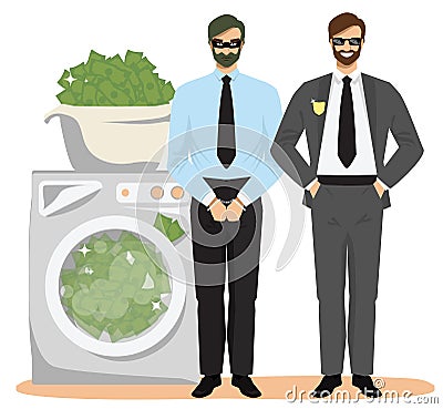 Anti money laundering concept vector illustration Vector Illustration