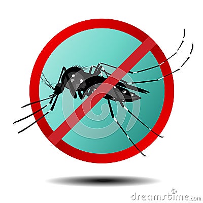 Anti mosquito sign ,flat icon Vector Illustration