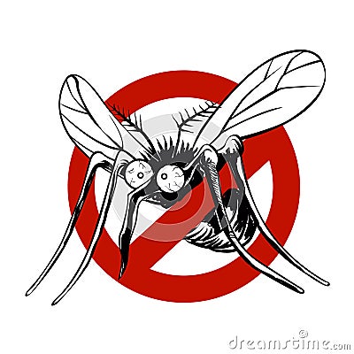 Anti mosquito sign Vector Illustration