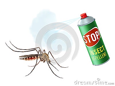 Anti mosquito spray Vector Illustration