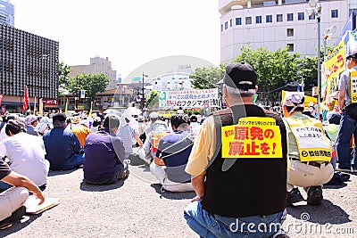 Anti-Nuclear Protests in Japan Editorial Stock Photo