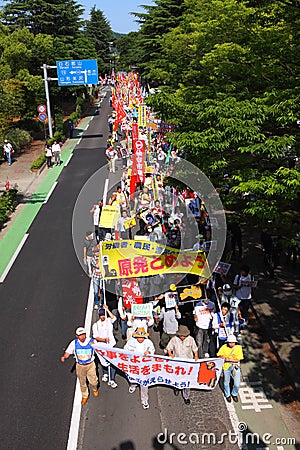 Anti-Nuclear Protests in Japan Editorial Stock Photo