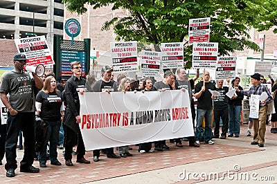 Anti-Psychiatry Protests in Philadelphia, May 2012 Editorial Stock Photo