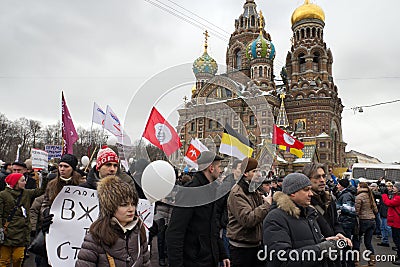 Anti-Putin Rally Editorial Stock Photo