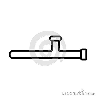 Anti riot cane line style icon Vector Illustration