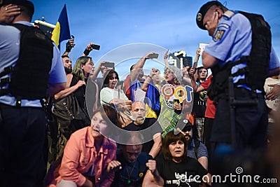 Anti Romania`s top court protest, Bucharest, Romania - 30 May 20 Editorial Stock Photo