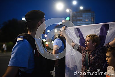 Anti Romania`s top court protest, Bucharest, Romania - 30 May 20 Editorial Stock Photo