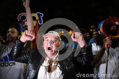 Anti Romania`s top court protest, Bucharest, Romania - 30 May 20 Editorial Stock Photo