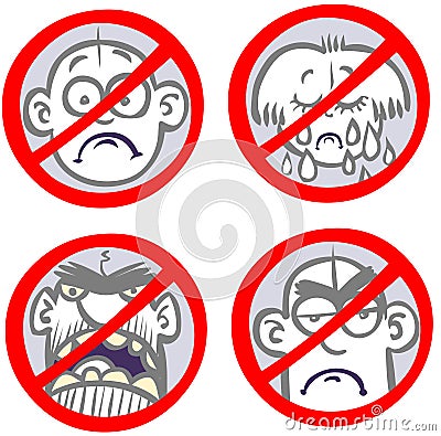 Anti-sadness signs. Stock Photo