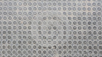 Anti-slip stairs with dot pattern, Steel Background and texture with pimples. Stock Photo