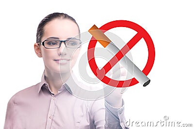 Anti smoking concept with antismoking logo Stock Photo