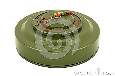 Anti-tank mine, 3D rendering Stock Photo