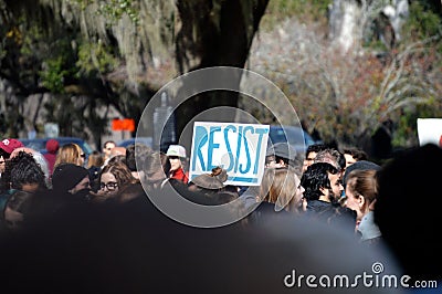 Anti-Trump Protest Tallahassee, Florida Editorial Stock Photo