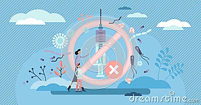 Anti vaccination movement, social child health awareness and parents protest Vector Illustration