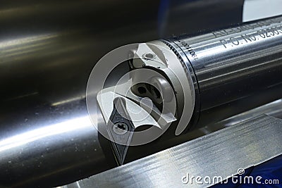 Anti-vibration shank for boring with exchangeable boring head Stock Photo