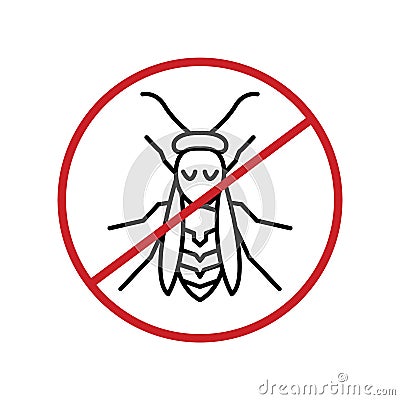 Anti wasp sign. Insect protection icon. Vector illustration Vector Illustration