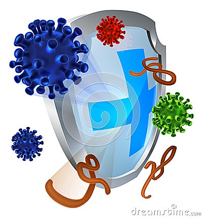 Antibacterial or Anti Virus Shield Vector Illustration