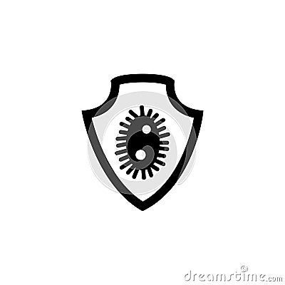 Antibacterial. Anti Virus Shield Protection Flat Vector Icon Vector Illustration