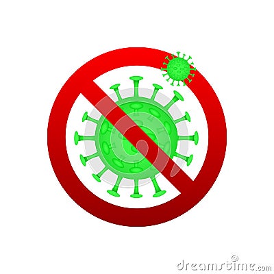 Antibacterial sign with green bacteria. Vector stock illustration Vector Illustration