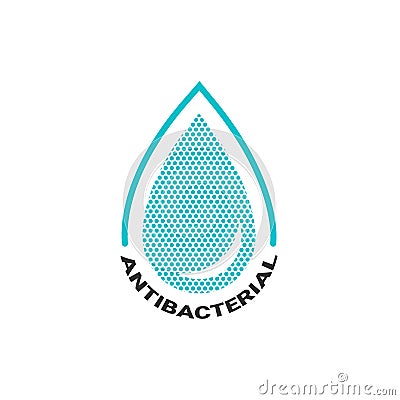 Antibacterial sign. Health protection labels. Antibacterial soap or antiseptic and chemical cleaner product package. Vector Vector Illustration