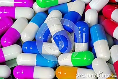 Antibiotic capsule Stock Photo