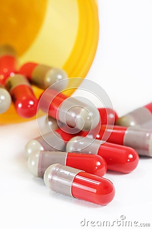 Antibiotic Capsules Stock Photo