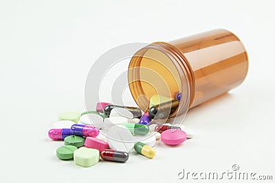 Antibiotics, antipyretics, tablets, capsules, medicines Stock Photo