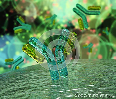 Antibodies, a beautiful scientific abstract background Stock Photo