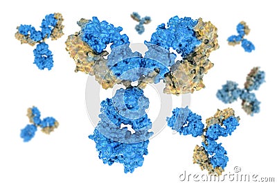 Antibodies cell digital illustration Stock Photo
