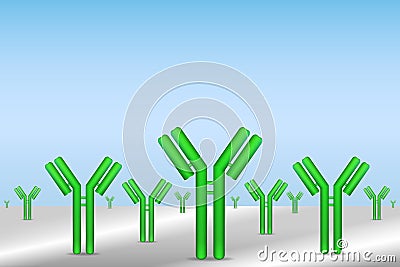 Antibodies immobilized to surface Vector Illustration