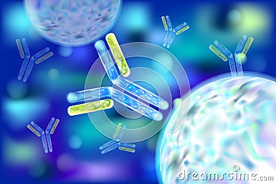 Antibody Ab, also known as an immunoglobulin Ig. Vector Illustration