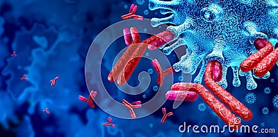 Antibody Immune System Cartoon Illustration