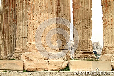 Antic columns in Zeus temple Stock Photo