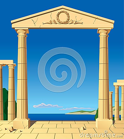 Antic entrance Vector Illustration