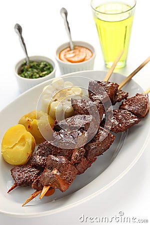 Anticuchos, Peruvian cuisine Stock Photo