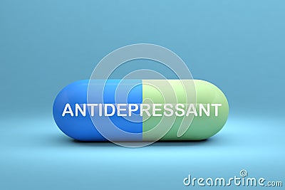 Antidepressant capsule pill medication Stock Photo