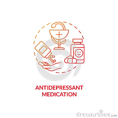 Antidepressant medication concept icon Vector Illustration