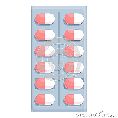Antidepressant pack icon cartoon vector. Pill medication Vector Illustration