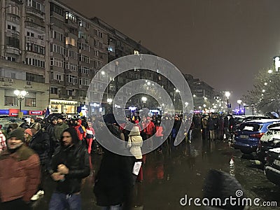 Bucharest protest Editorial Stock Photo