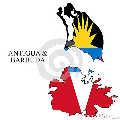 Antigua and Barbuda map vector illustration.Caribbean. Latin America. America Vector Illustration