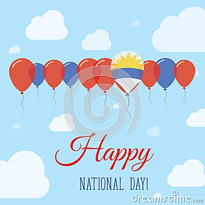 Antigua and Barbuda National Day Flat Patriotic. Vector Illustration