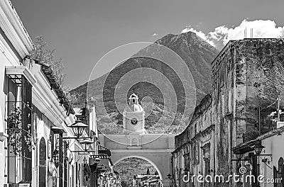 Antigua Guatemala Black and White Stock Photo